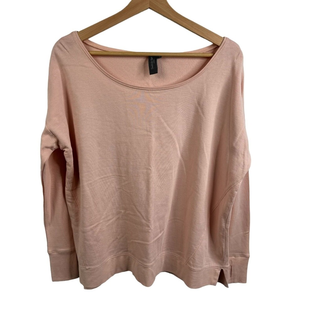 Sweaty Betty London Long sleeve Cotton sweatshirt Small Light‎ pink Scoop neck
